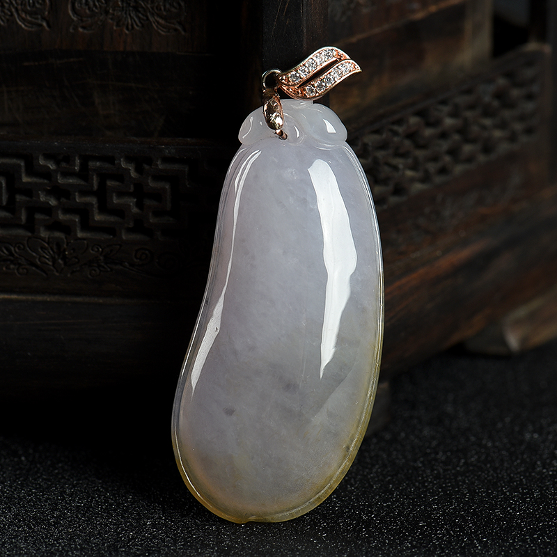 天然俏色翡翠福瓜吊坠-红掌柜