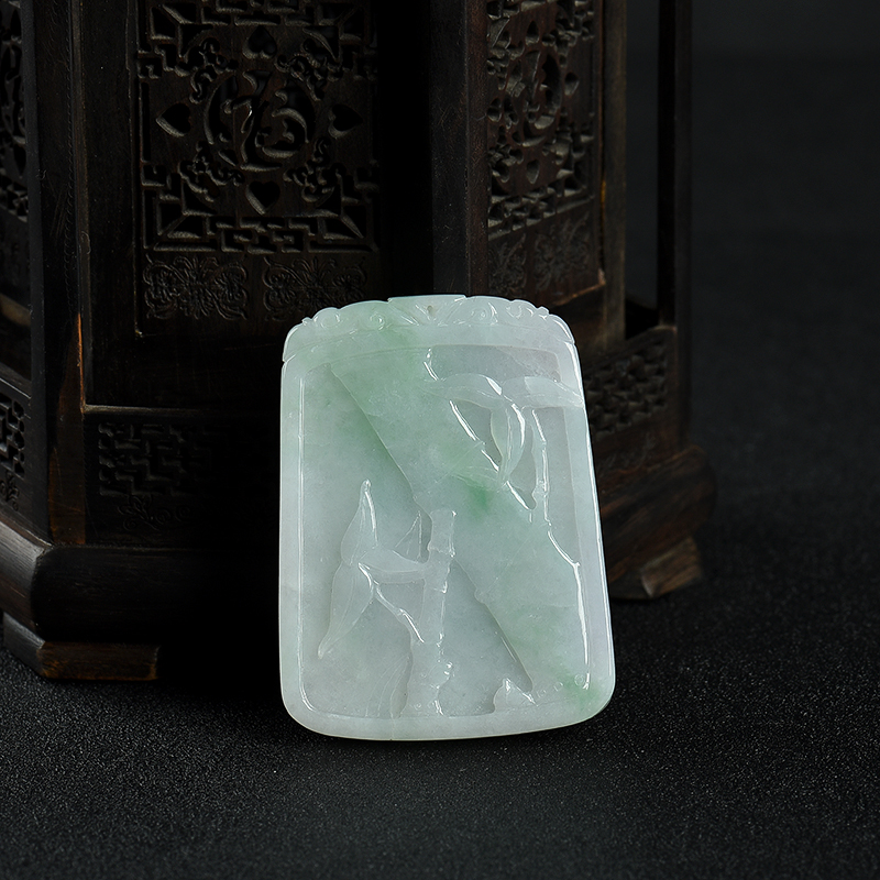 天然翡翠节节高升吊坠-红掌柜