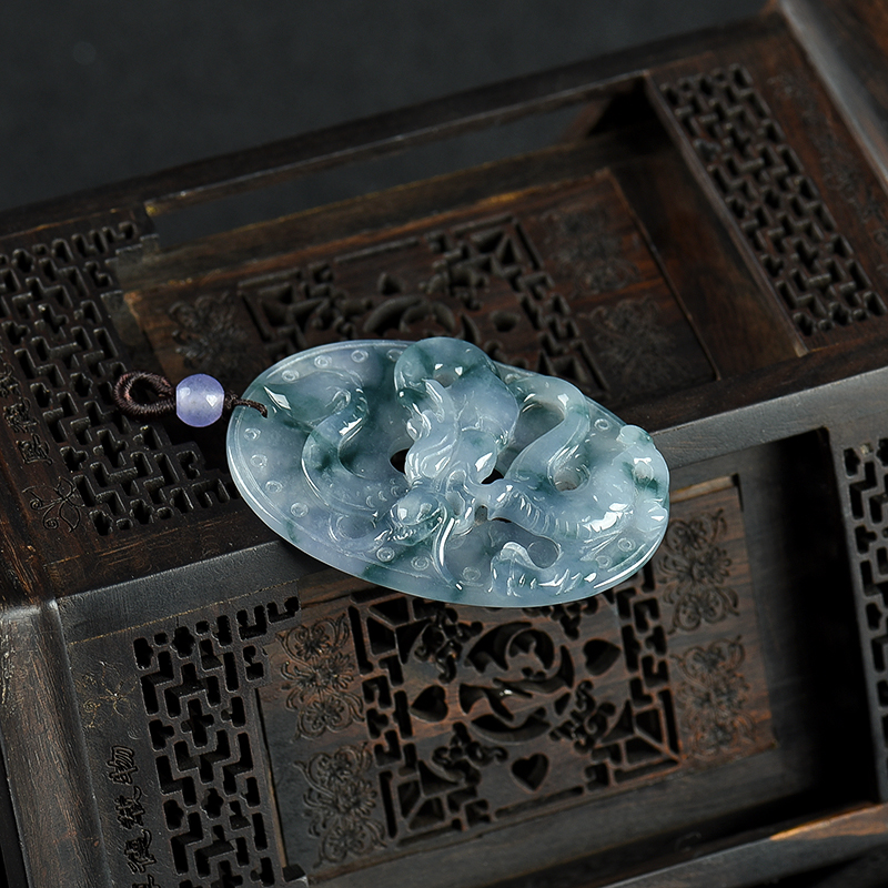 缅甸翡翠辰龙吊坠-红掌柜