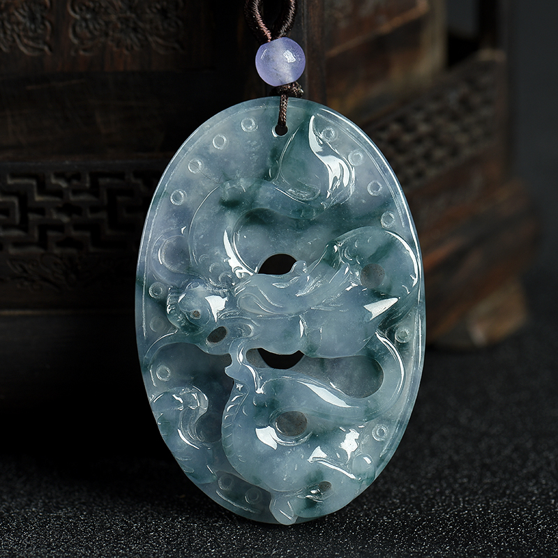 糯种翡翠吊坠-红掌柜