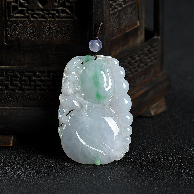 天然翡翠福禄吊坠-红掌柜