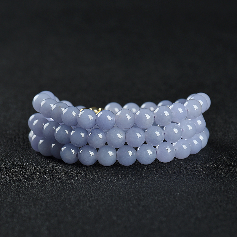 糯种浅紫翡翠项链-红掌柜