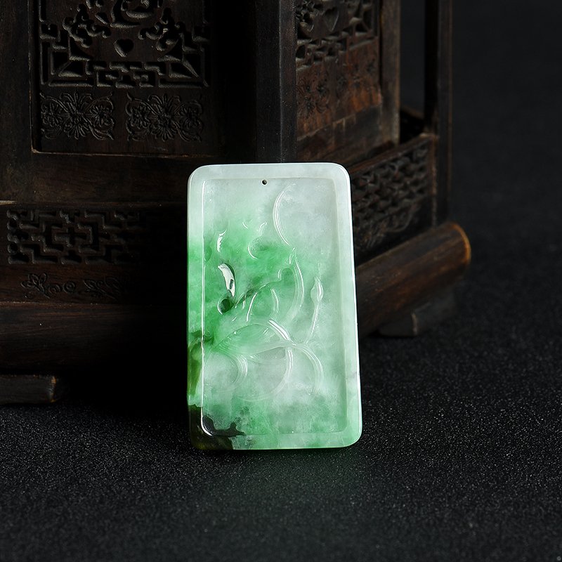 翡翠松鹤延年吊坠-红掌柜