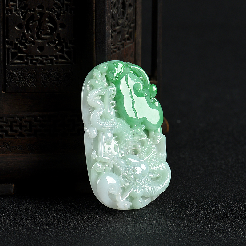 飘翠翡翠辰龙吊坠-红掌柜