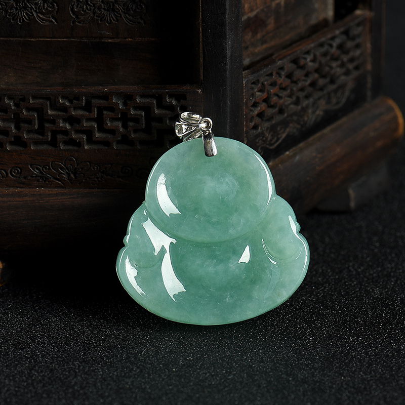 翡翠弥勒佛吊坠-红掌柜