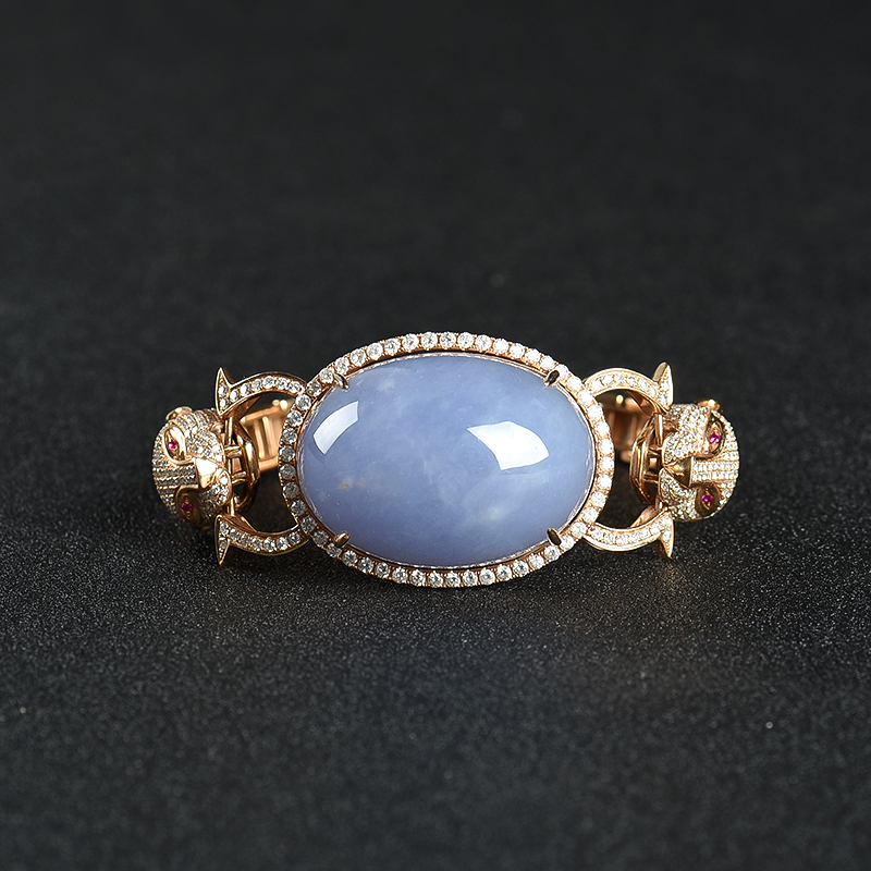 18K糯种紫罗兰翡翠手链-红掌柜