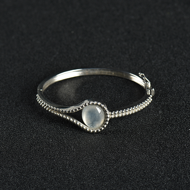 糯冰种无色翡翠手镯-红掌柜