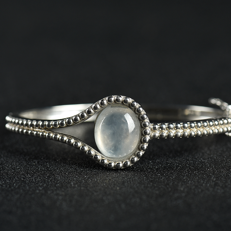 925银无色翡翠手镯-红掌柜