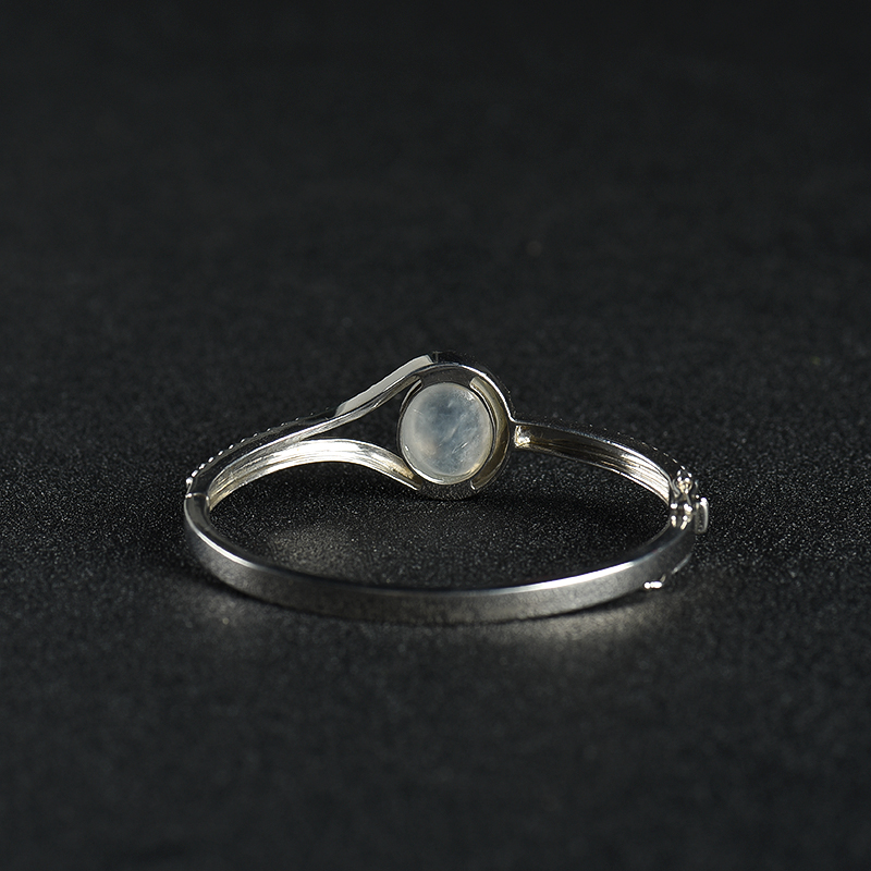 925银糯冰种翡翠手镯-红掌柜