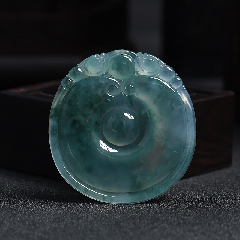 缅甸天然冰糯种翡翠福在眼前挂件 - 红掌柜