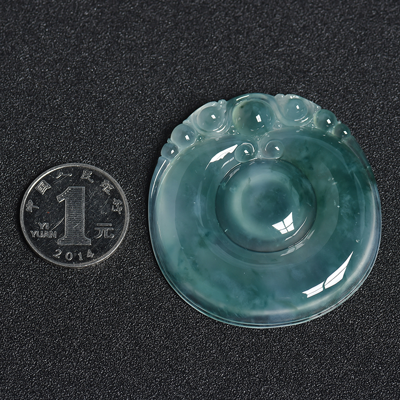 天然冰糯种飘蓝花翡翠挂件 - 红掌柜