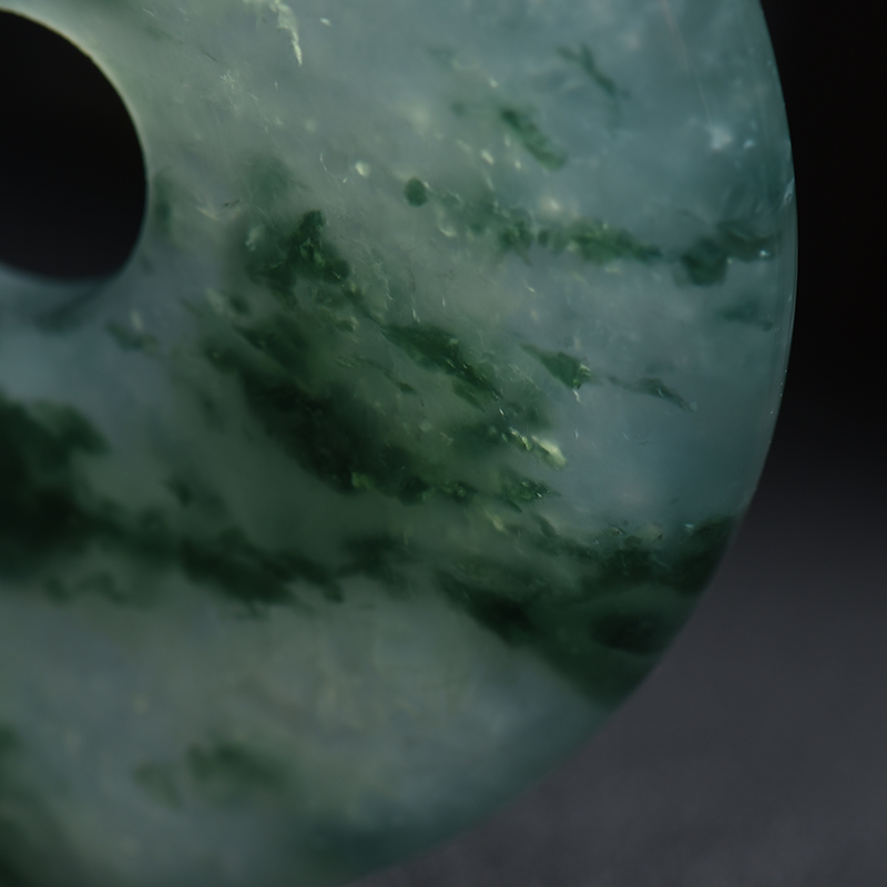 缅甸天然冰糯种翡翠平安扣挂件 - 红掌柜