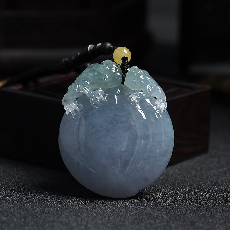 缅甸天然冰糯种春色翡翠寿桃挂件 - 红掌柜