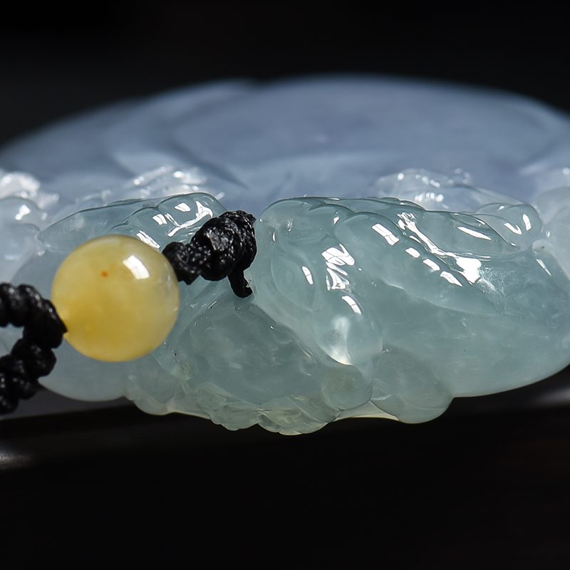 缅甸天然春色翡翠寿桃挂件 - 红掌柜