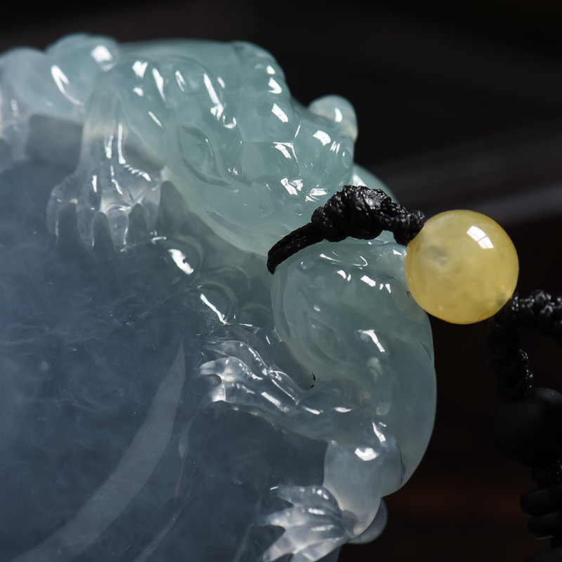 缅甸天然冰糯种春色翡翠挂件 - 红掌柜