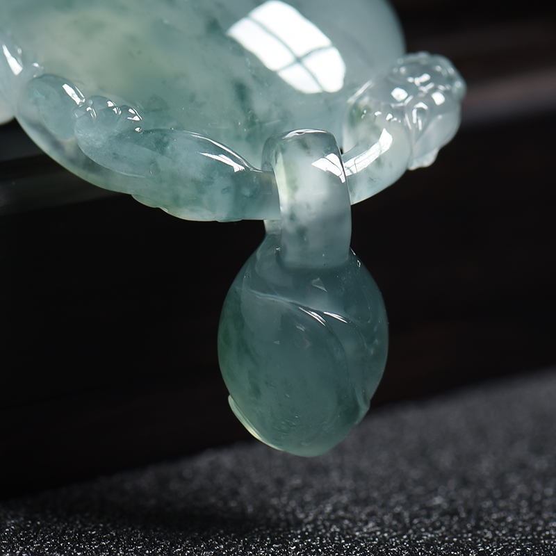 缅甸天然冰糯种飘蓝花翡翠挂件 - 红掌柜