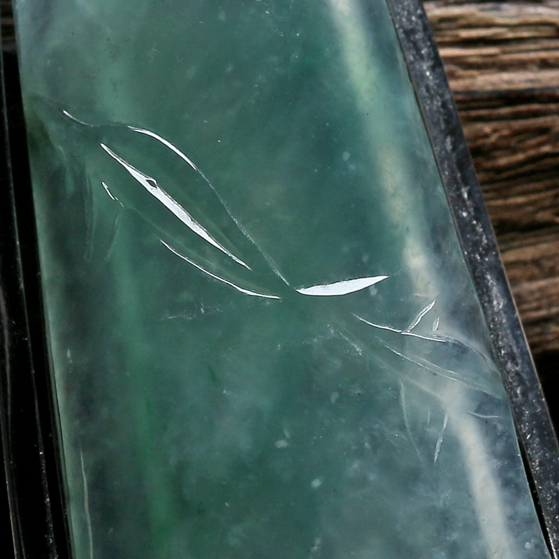 18K金镶钻冰糯种翡翠吊坠 - 红掌柜