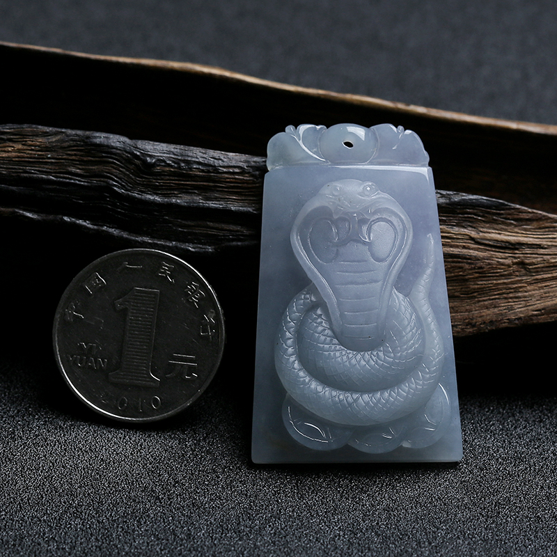 缅甸天然糯种紫罗兰翡翠挂件 - 红掌柜