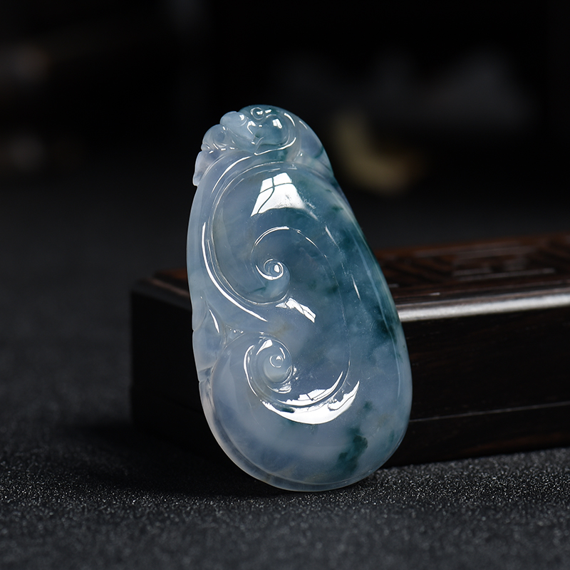 冰糯种飘花翡翠如意吊坠 - 红掌柜