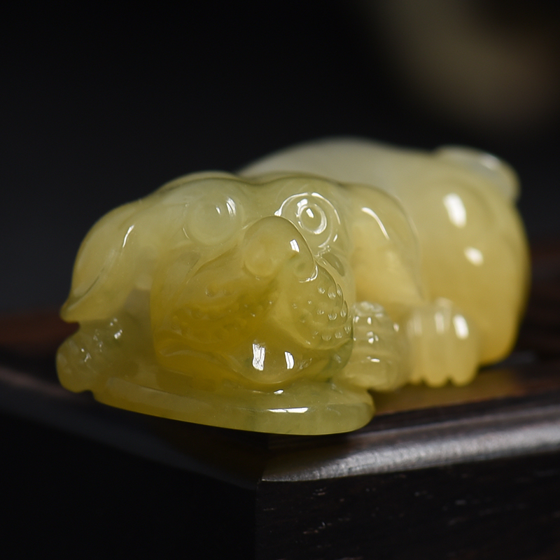 糯种黄翡生肖狗挂件-红掌柜