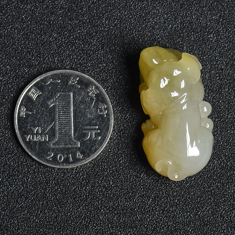 缅甸糯种黄翡挂件-红掌柜