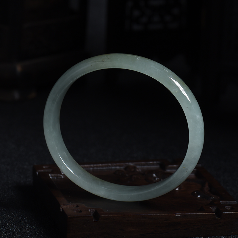 A货天然冰糯种无色翡翠贵妃镯 - 红掌柜