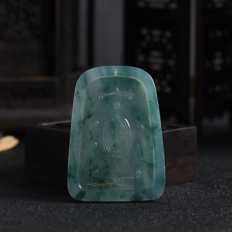 冰种翡翠深山访友图吊坠 - 红掌柜