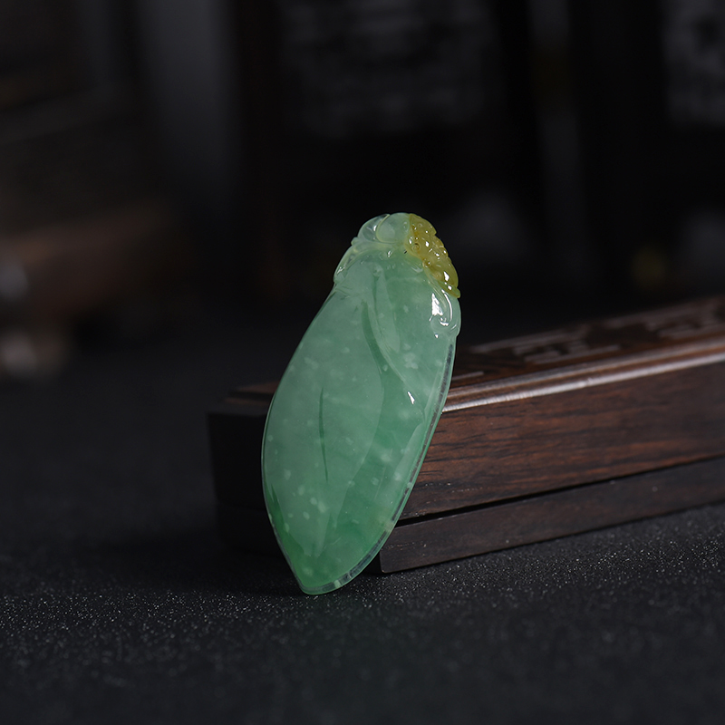 天然糯冰种翡翠福寿如意吊坠-红掌柜