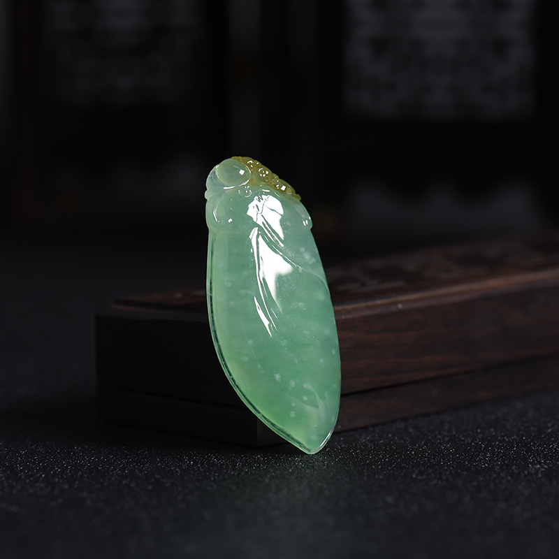 缅甸糯冰种翡翠福寿如意吊坠-红掌柜