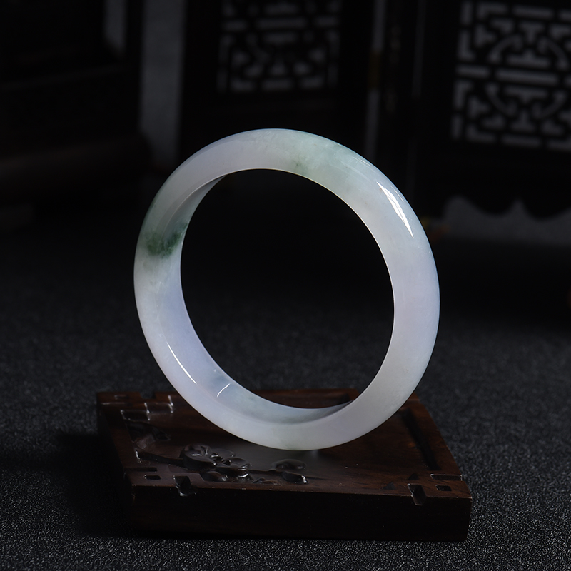 A货天然糯种飘花翡翠手镯 - 红掌柜