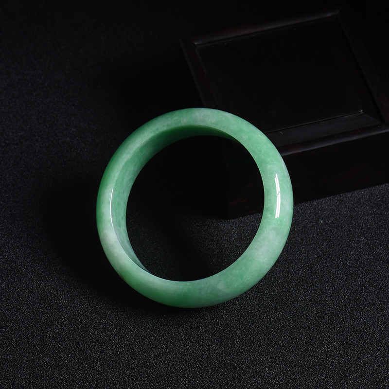 缅甸A货天然豆种翡翠手镯 - 红掌柜
