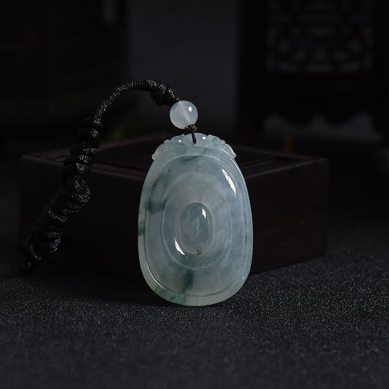 冰种飘花翡翠吊坠-红掌柜