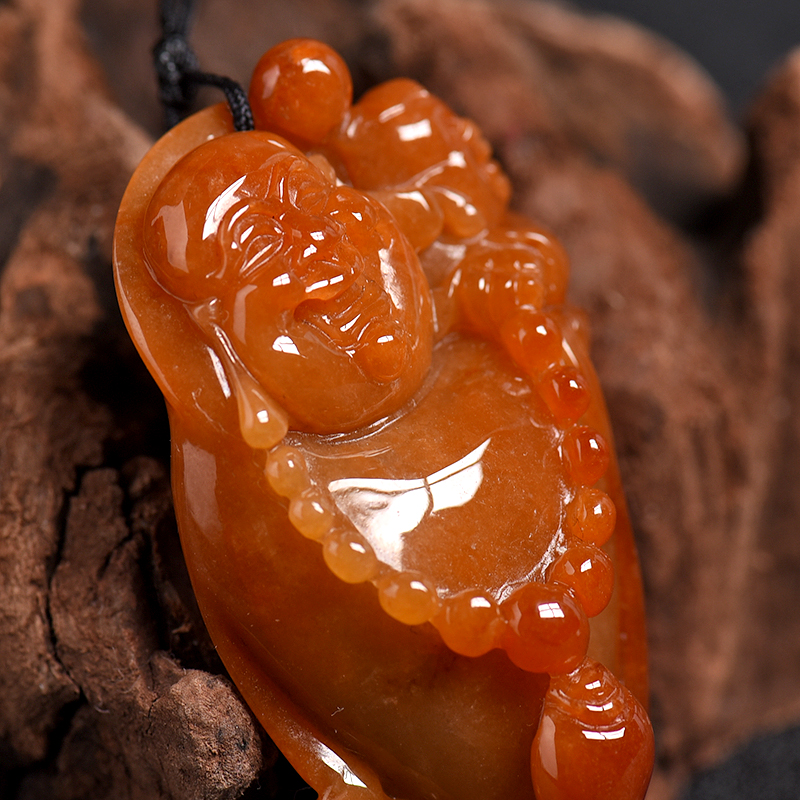 红翡弥勒佛吊坠 - 红掌柜