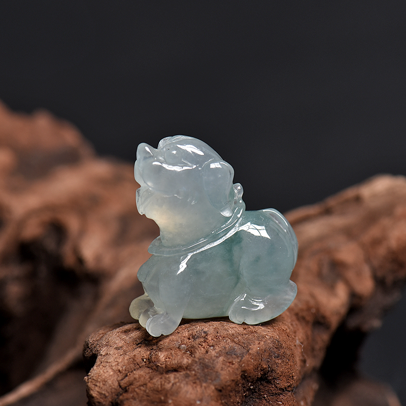 缅甸糯冰种飘花翡翠旺财吊坠 - 红掌柜