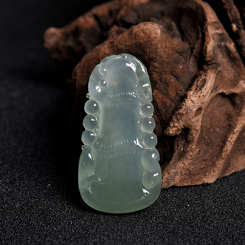 冰种翡翠节节高升吊坠-红掌柜