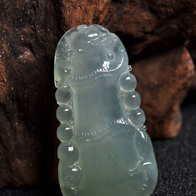 冰种翡翠吊坠-红掌柜