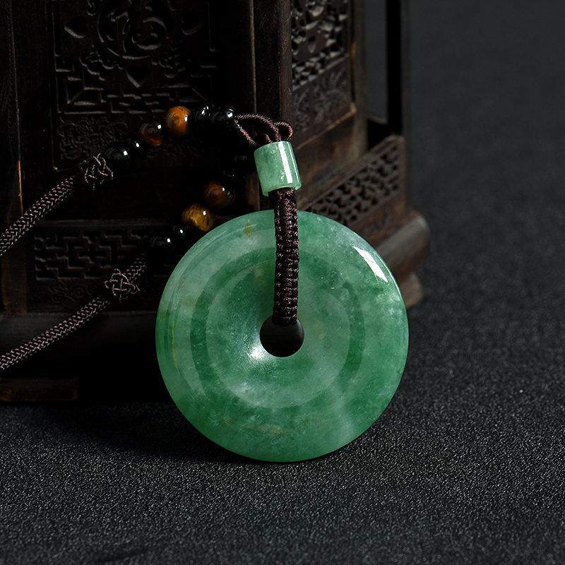 飘翠翡翠平安扣吊坠-红掌柜