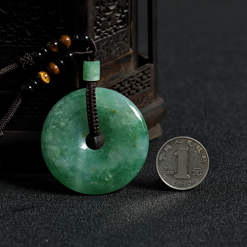 天然翡翠平安扣吊坠-红掌柜