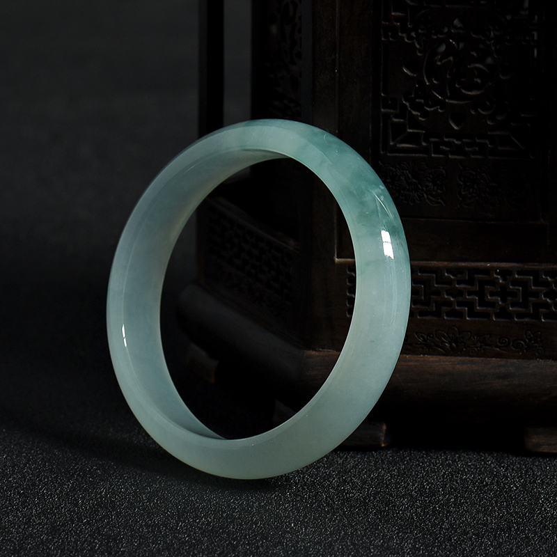 糯种飘花翡翠手镯-红掌柜