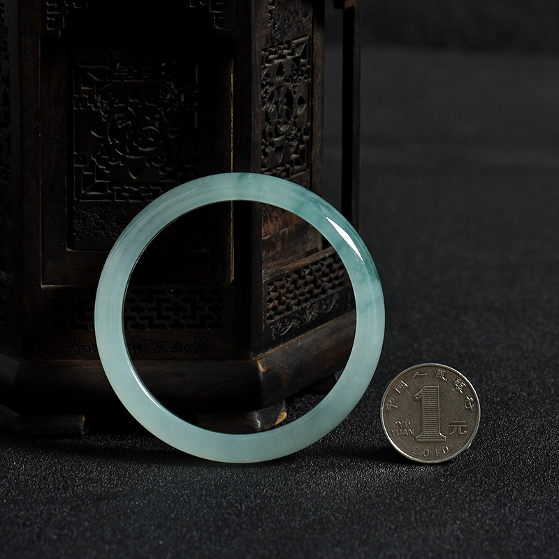 天然飘花翡翠手镯-红掌柜