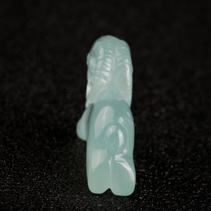 缅甸天然糯冰种翡翠未羊吊坠-红掌柜
