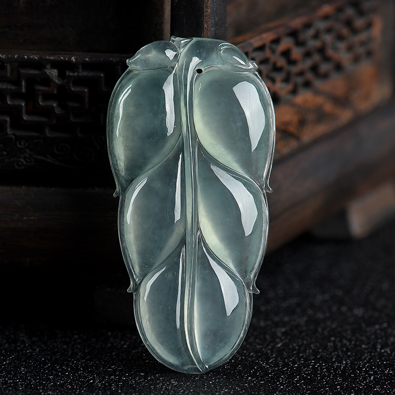 缅甸翡翠金枝玉叶吊坠-红掌柜