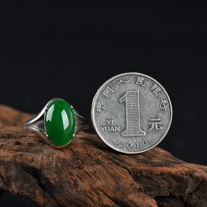 缅甸翡翠戒面-红掌柜