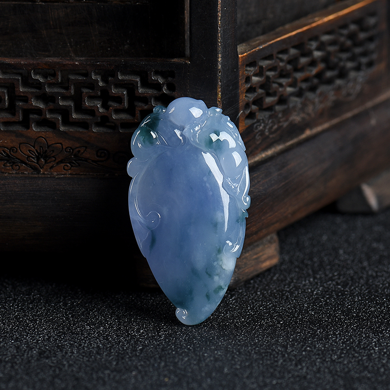 糯种飘花翡翠吊坠-红掌柜