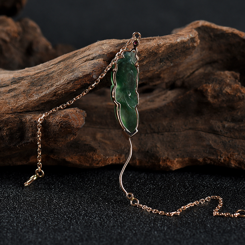 糯冰种翡翠金鱼手链-红掌柜