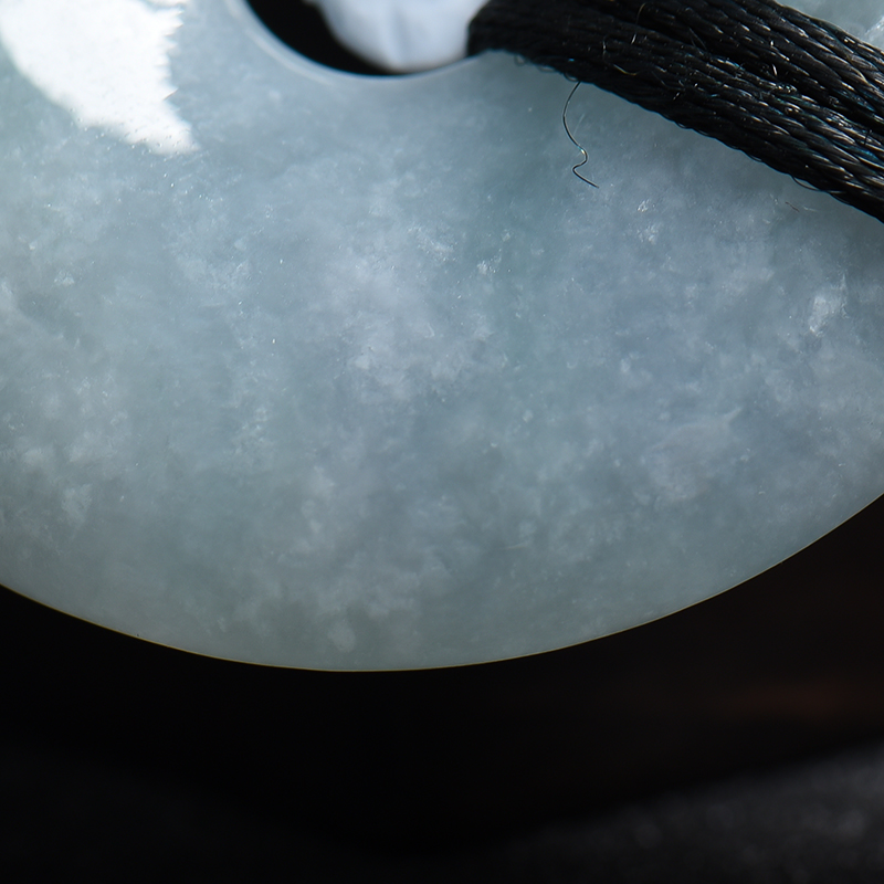 缅甸天然豆种浅蓝绿翡翠吊坠-红掌柜