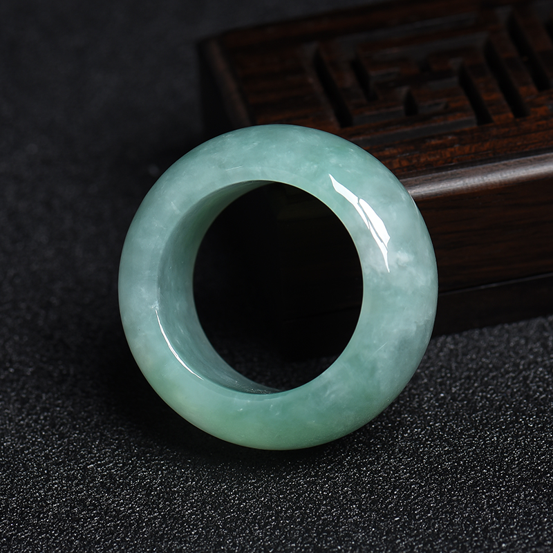 缅甸糯种苹果绿翡翠母子平安扣吊坠-红掌柜