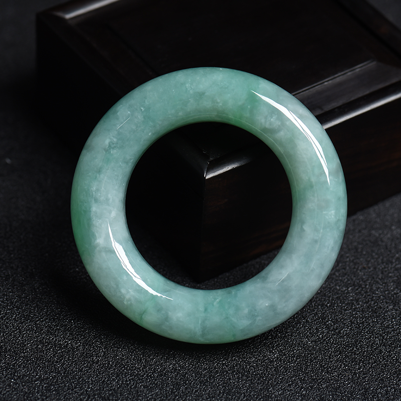 缅甸天然糯种翡翠母子平安扣吊坠-红掌柜