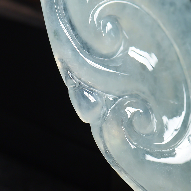 冰种浅绿翡翠如意吊坠-红掌柜