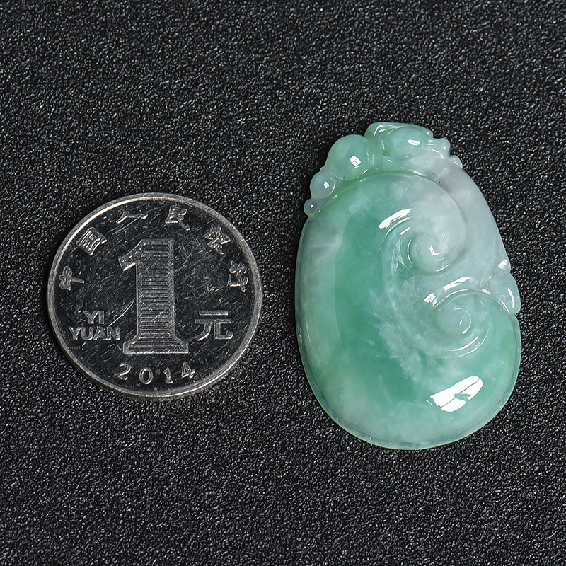 糯种苹果绿翡翠如意吊坠-红掌柜